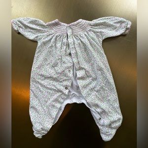 Kissy kissy smocked floral pajamas , size newborn
